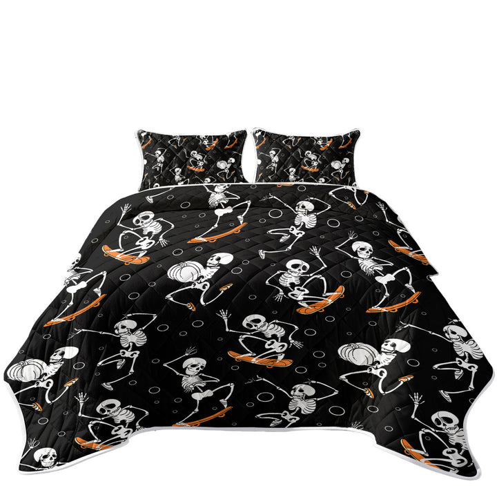 Halloween Funny Skeletons Quilt