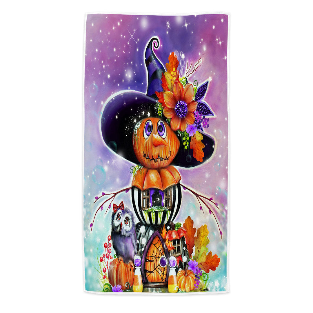 Halloween Microfibre Beach Towels Pumpkin Witch Jack O Man Halloween House