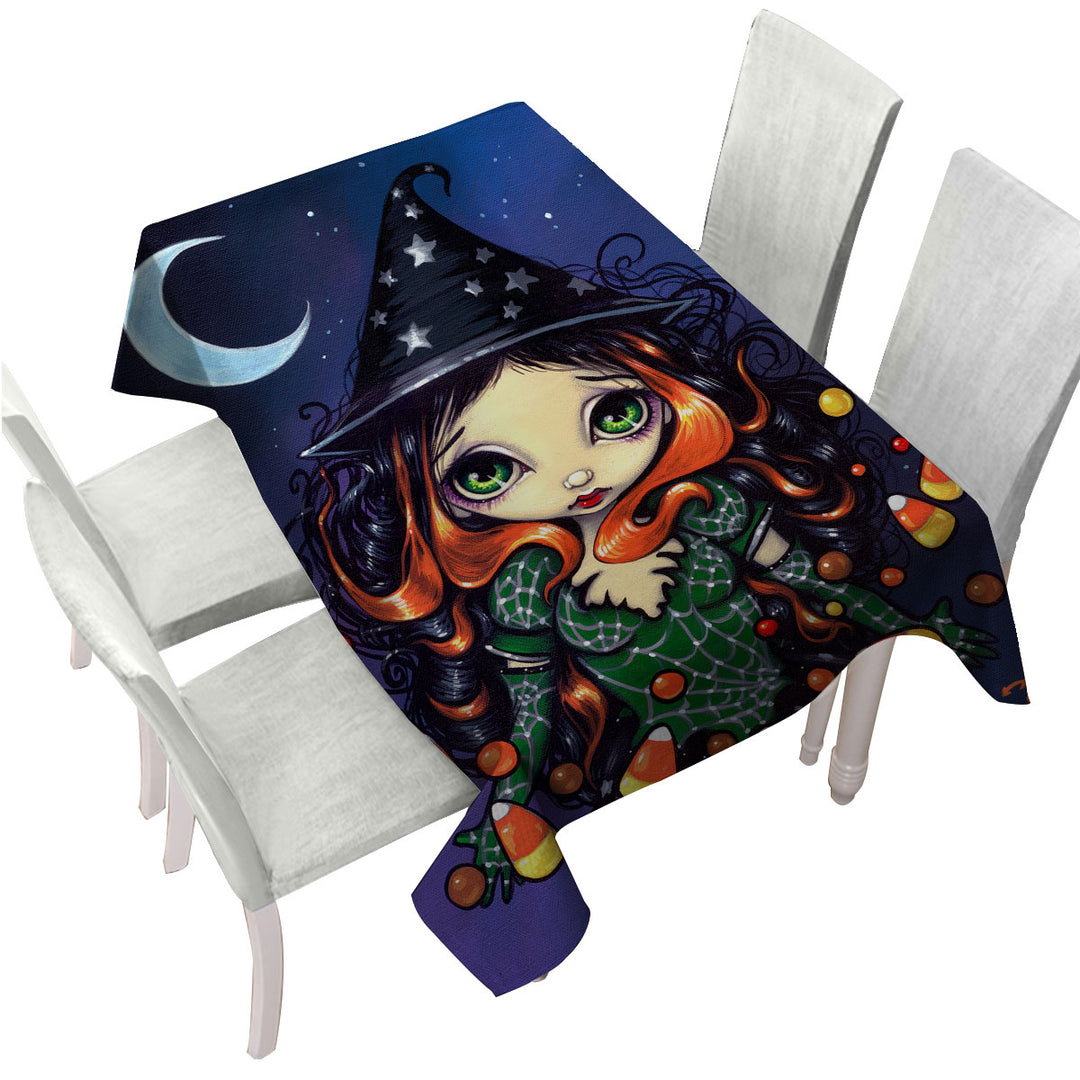 Halloween Night the Little Candy Witch Tablecloths