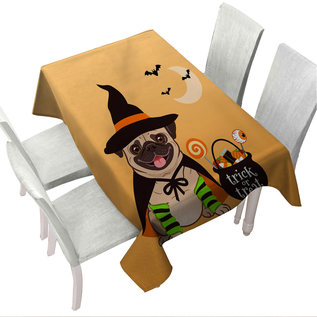 Halloween Pug Tablecloth