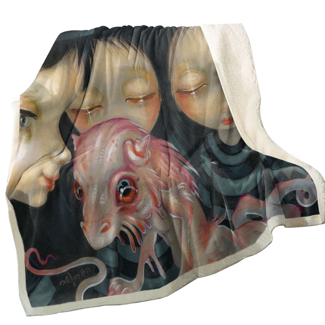 Halloween Sofa Blankets Witchy Sisters the Pet Bizarre Dragon