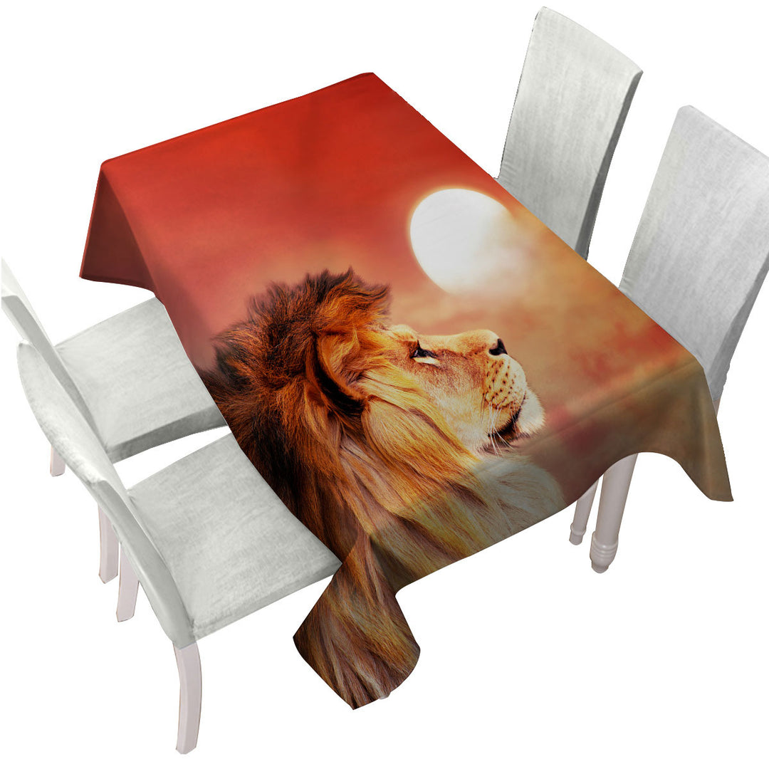 Handsome Lion Under the Sun Tablecloth