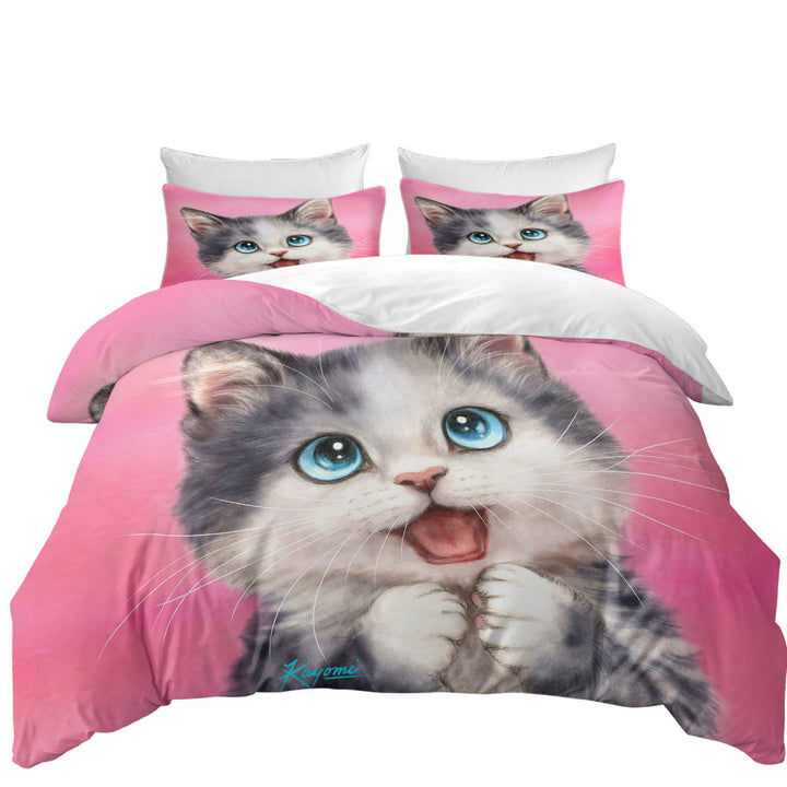 Happy Little Kitty Cute Cats Prints Duvet Cover