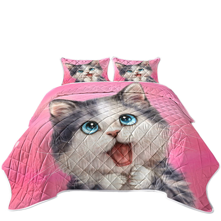 Happy Little Kitty Cute Cats Prints Quilts