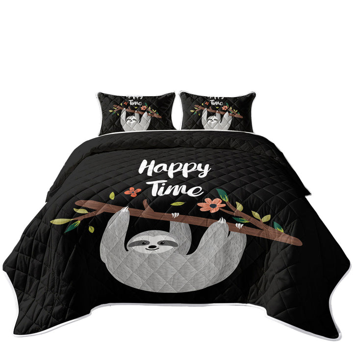 Happy Time Cute Sloth Quilt