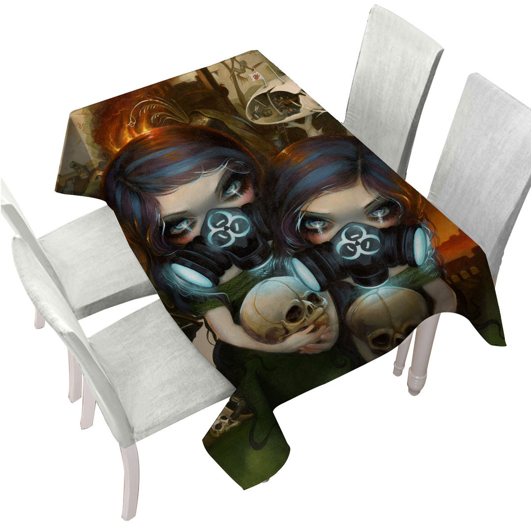 Hazardous Beauties Post Apocalyptic Art Girls Tablecloths