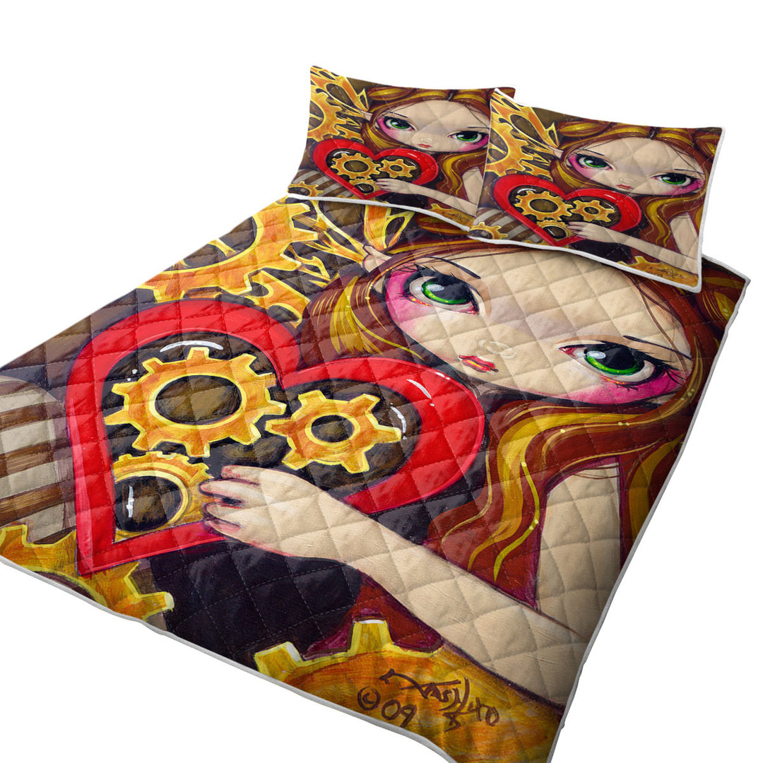 Heart Lovley Girl a Clockwork Valentine Quilt
