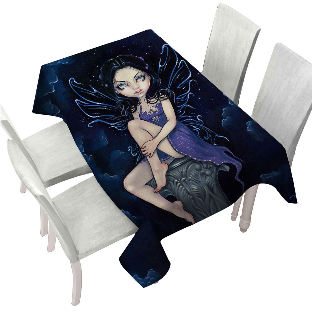 Heavenly Nightshade Gothic Dark Fairy Tablecloth