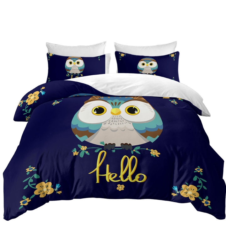 Hello Kids form a Cute Little Owl Best Duvet Covers