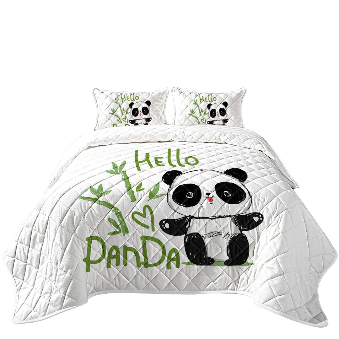 Hello Kids form a Cute Little Panda Quilt