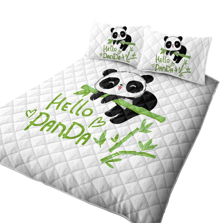 Hello Kids form an Adorable Little Panda King Size Quilt Sets