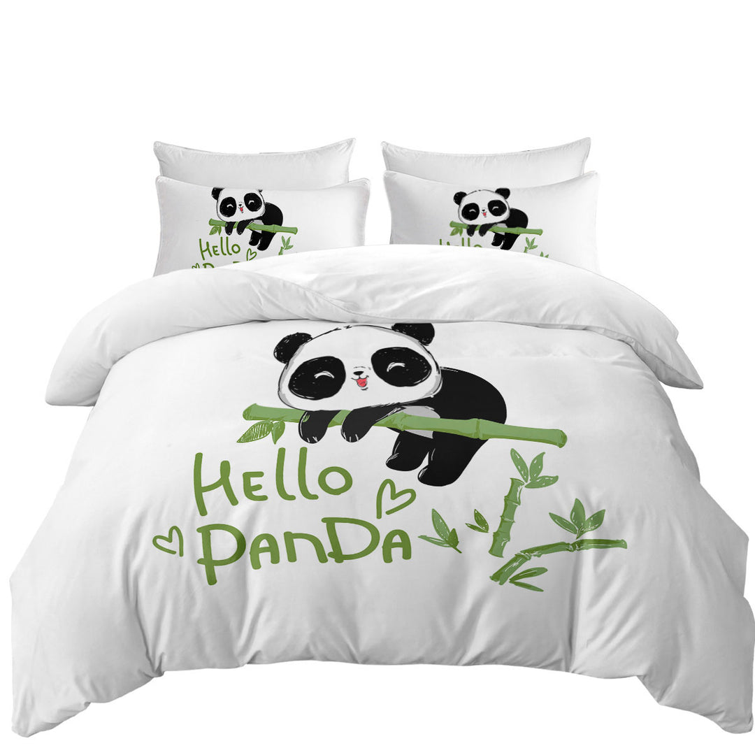 Hello Kids form an Adorable Little Panda Twin Duvet Covers