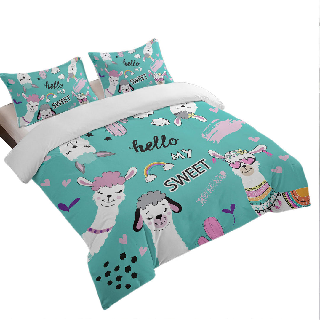 Hello My Sweet Llama Coverlets