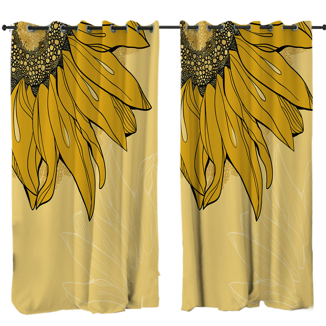 Hidden Sunflower Curtains for Living Room