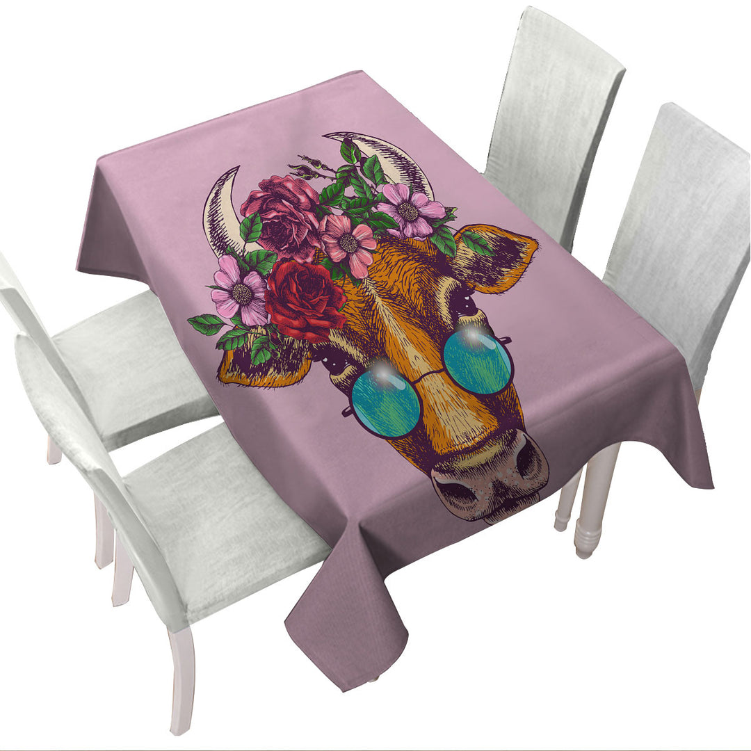 Hipster Cow Table Cover