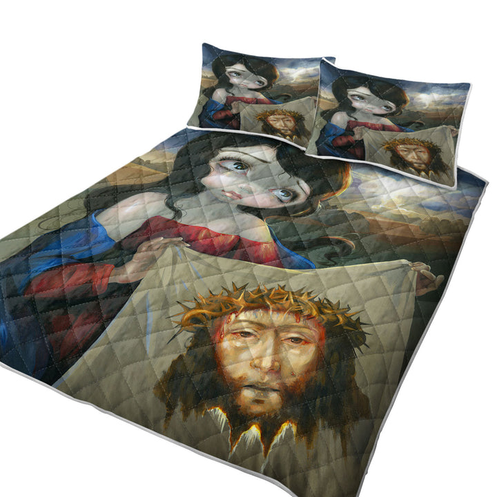 Historical Christian Art Veronica_s Veil Twin Quilt