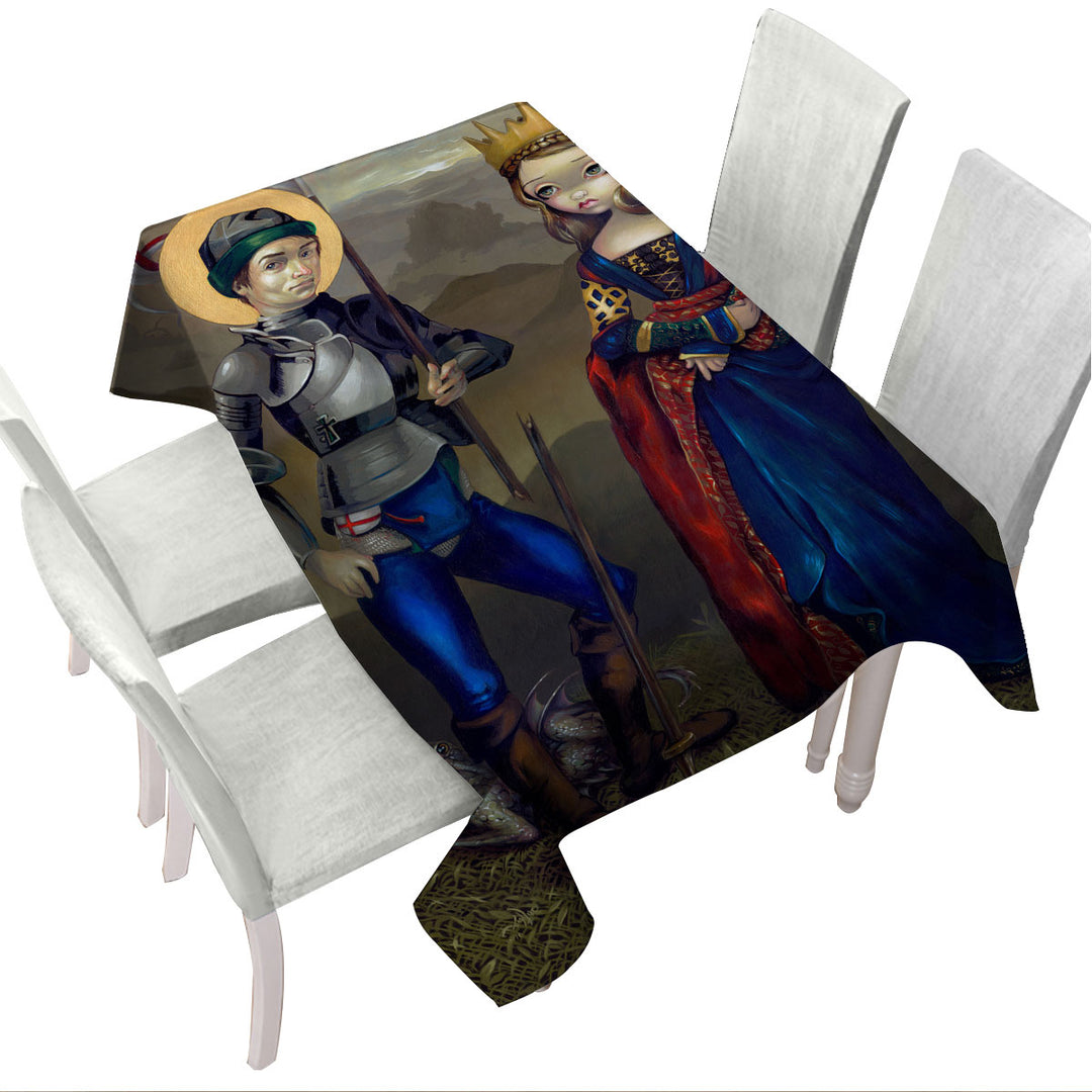 History Art Saint George and Princess Sabra Table Cover