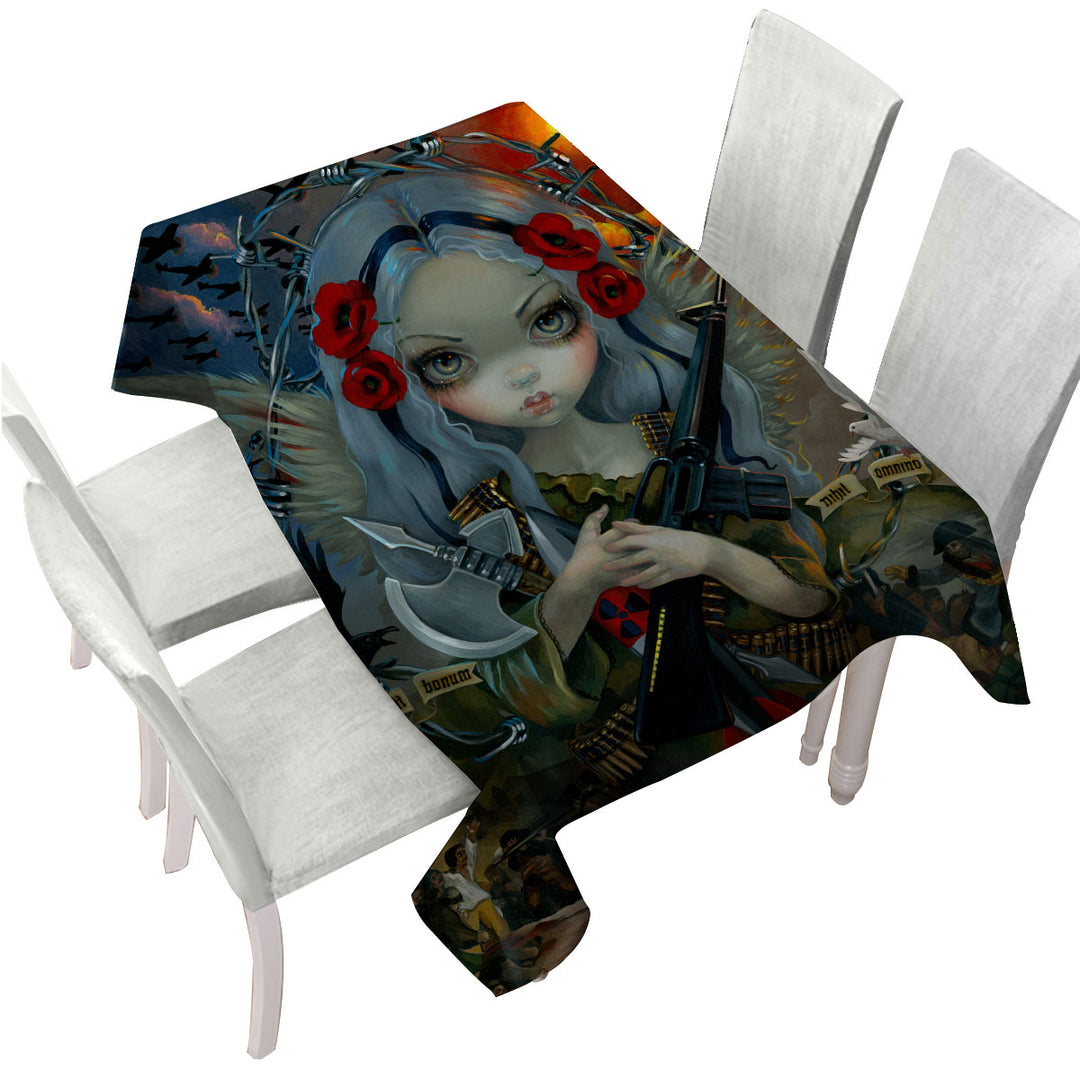History Art Unseelie Court War Beautiful Angel Girl Custom table Covers