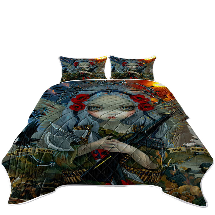 History Art Unseelie Court War Beautiful Angel Girl King Quilt