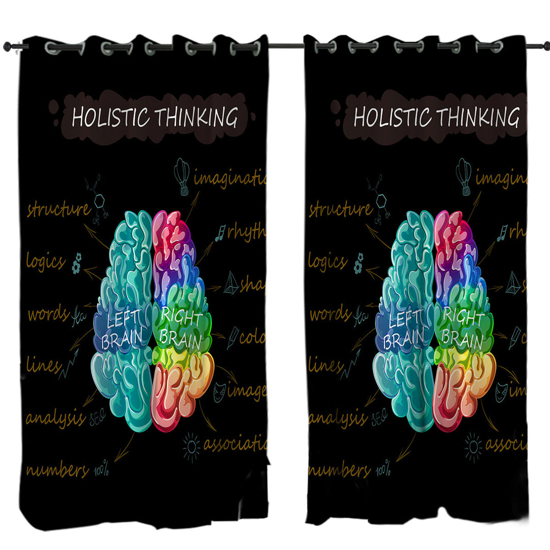 Holistic Thinking Colorful Brain Curtains