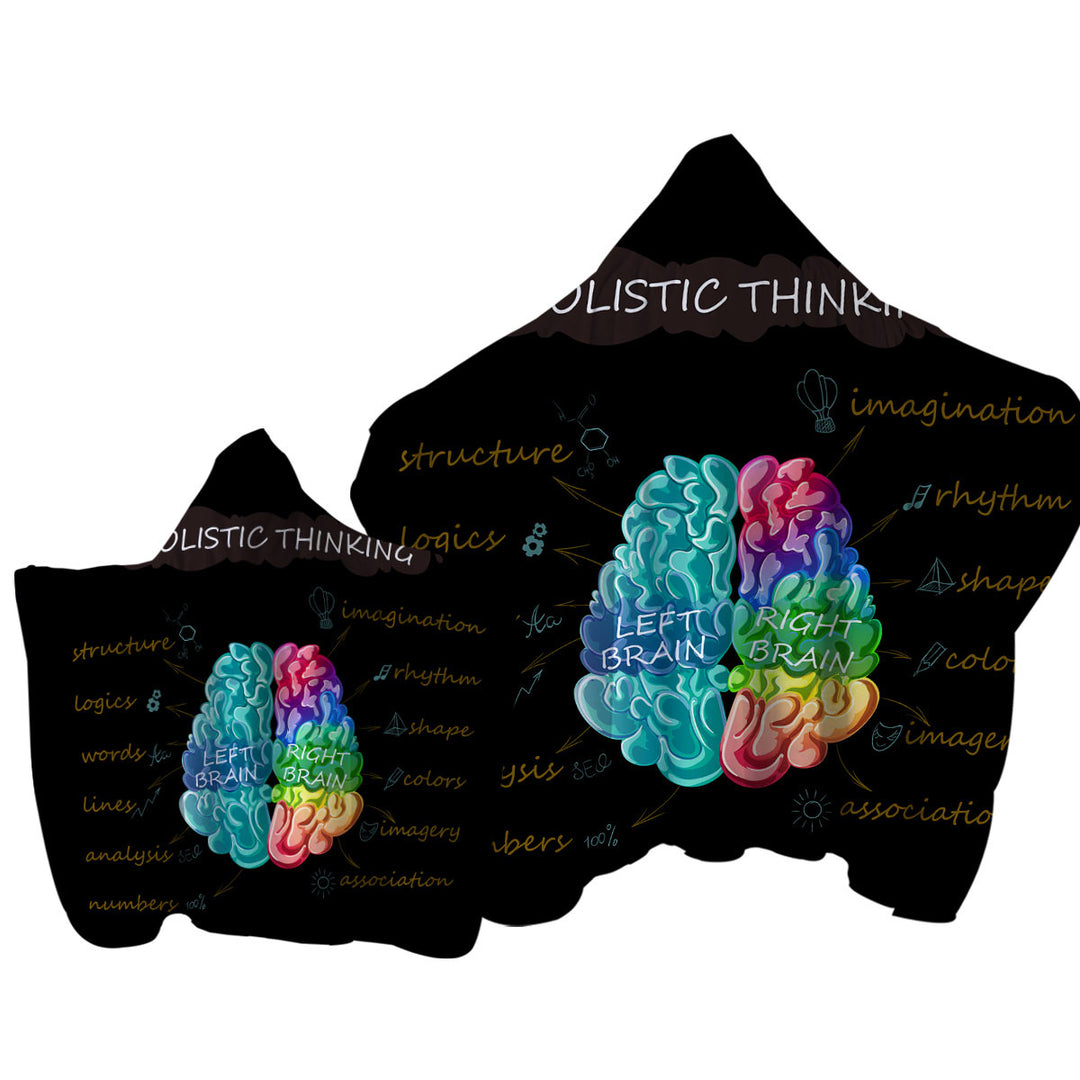 Holistic Thinking Colorful Brain Towel with Hood