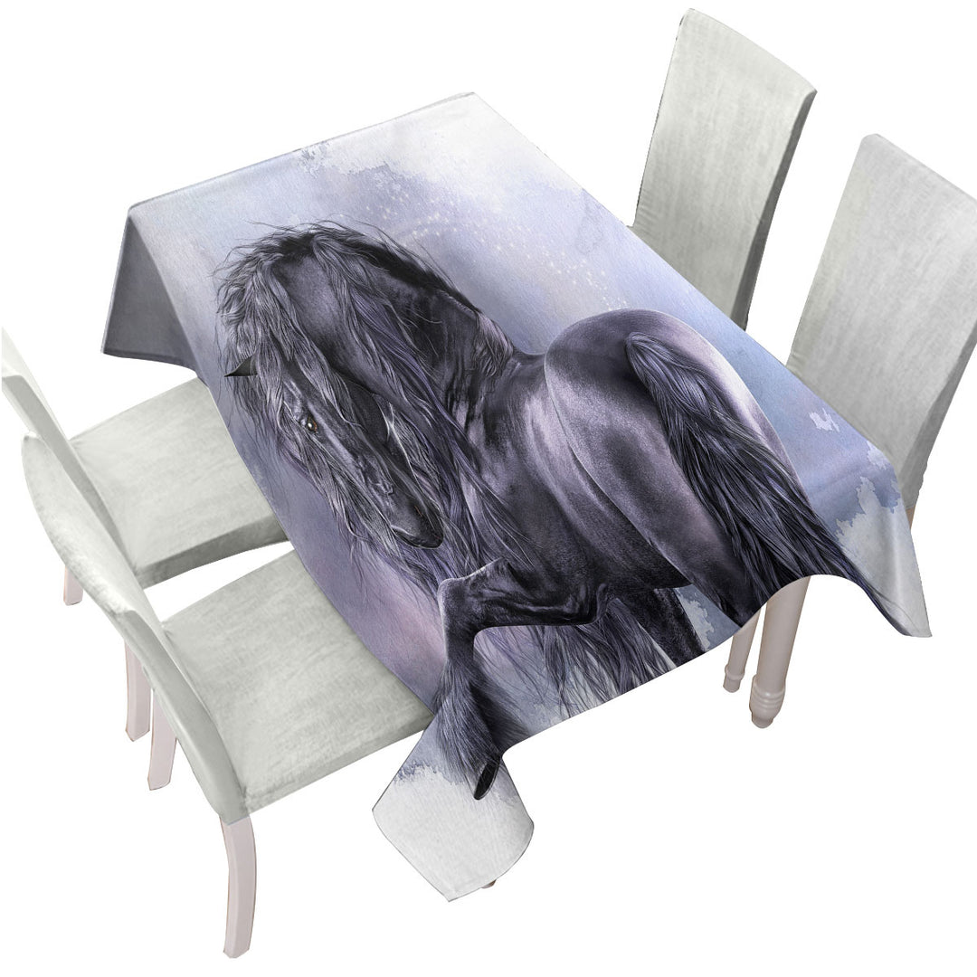 Honorable Horse the Black Pearl Horses Art Table Cover