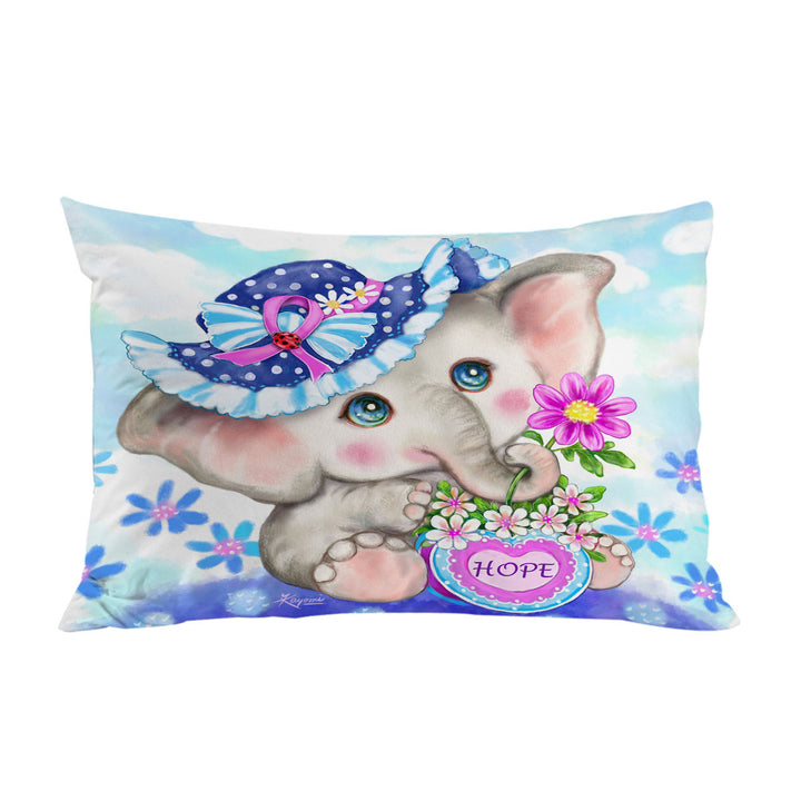 Hope Kids Inspiring Design Cute Girly Elephant Pillowcases