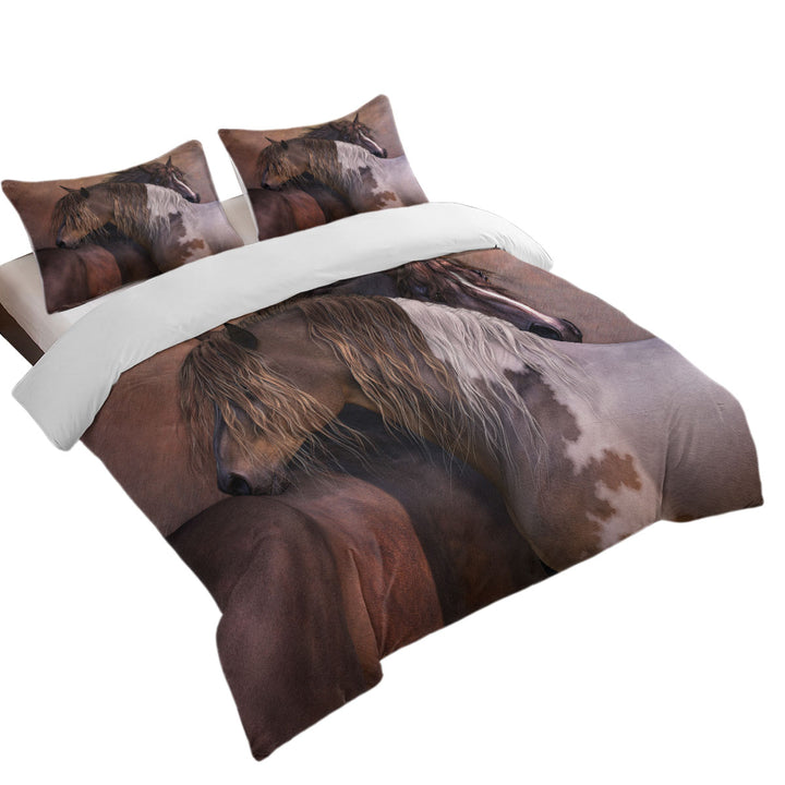 Horse Art One Spirit Bound Horses Queen Size Duvet Cover