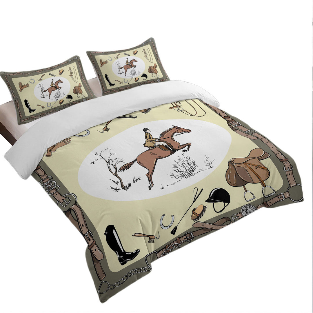 Horse Riding Duvet Cover set
