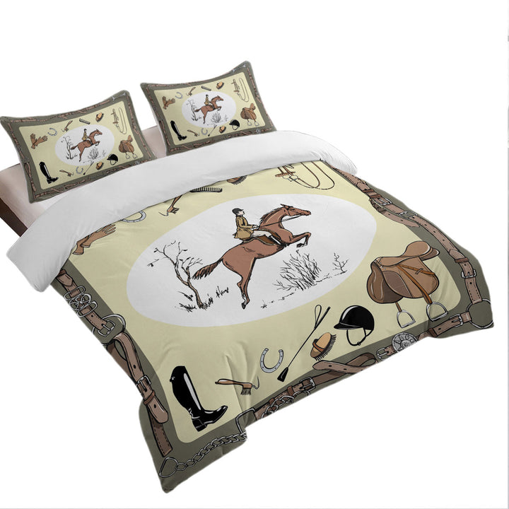 Horse Riding Duvet Cover set