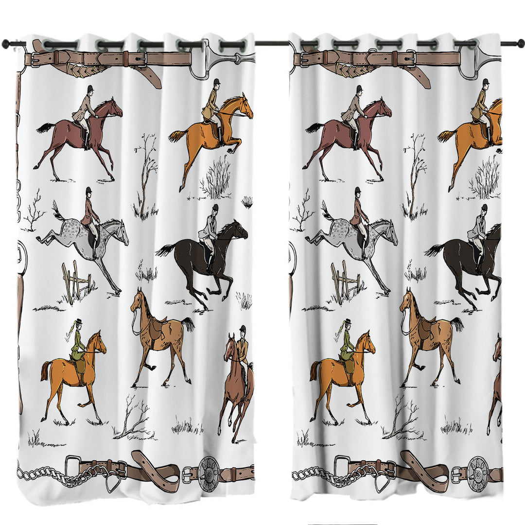 Horse Riding Pattern Curtains