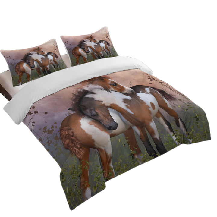 Horses Art Lovely Horses Duvet Cover