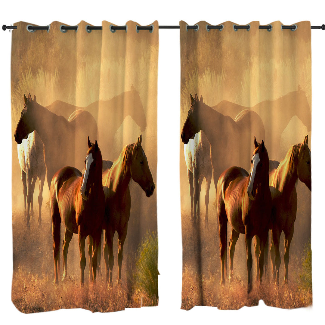 Horses Photo Eyelet Curtains