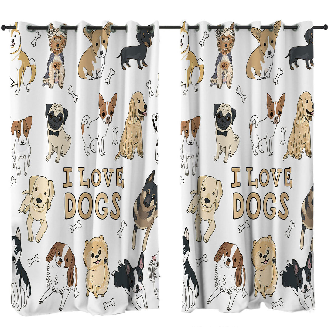 I Love Dogs Curtain