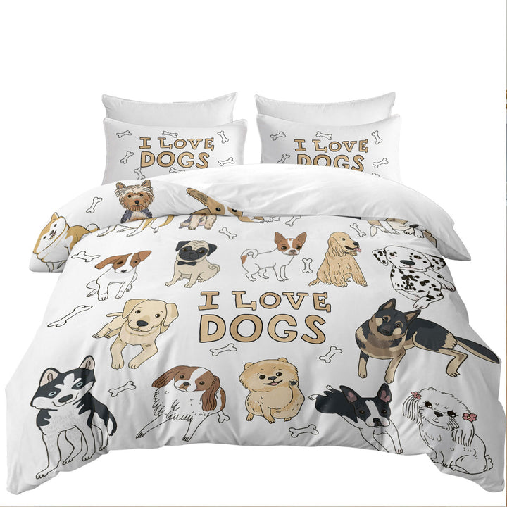 I Love Dogs Duvet Cover