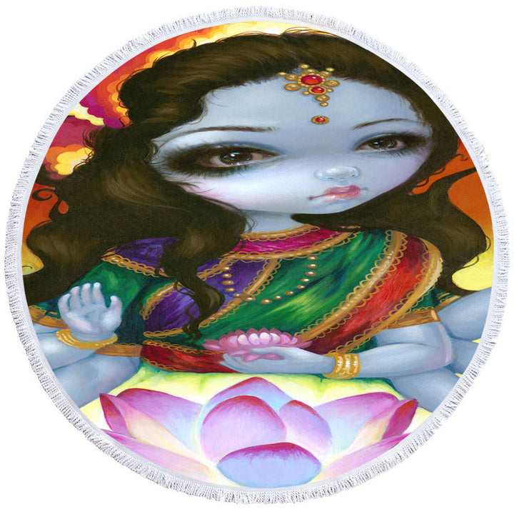India and Hindu Art the Goddess Lakshmi Lightweight Beach Towel