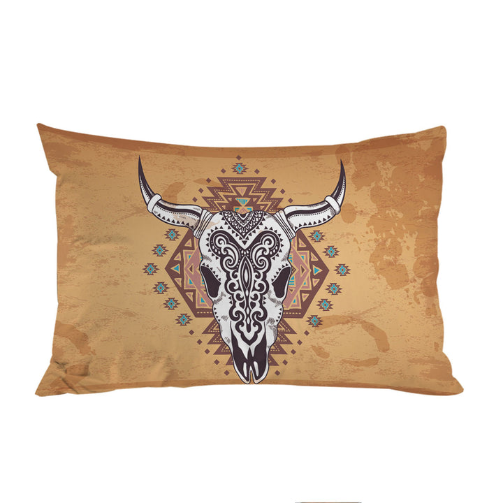 Indian Bull Skull King Pillow Cases