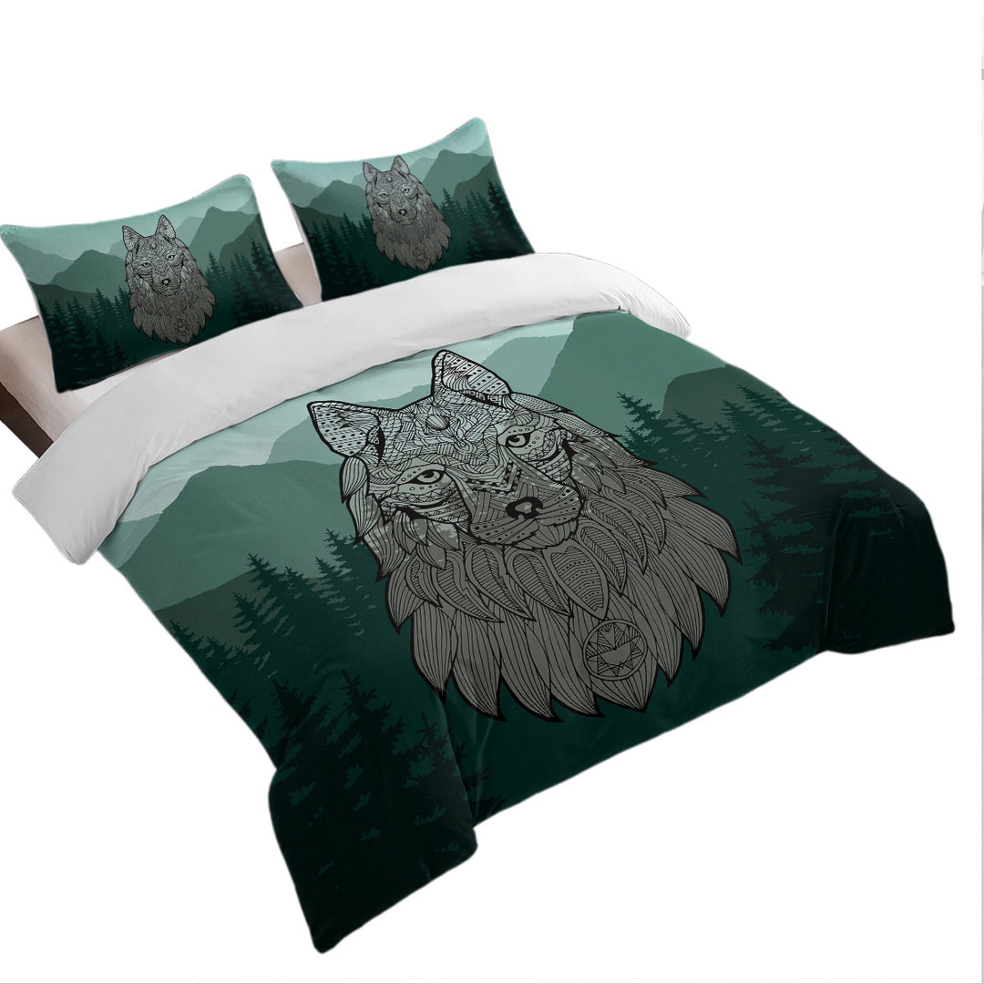Indian Wolf King Size Duvet Cover