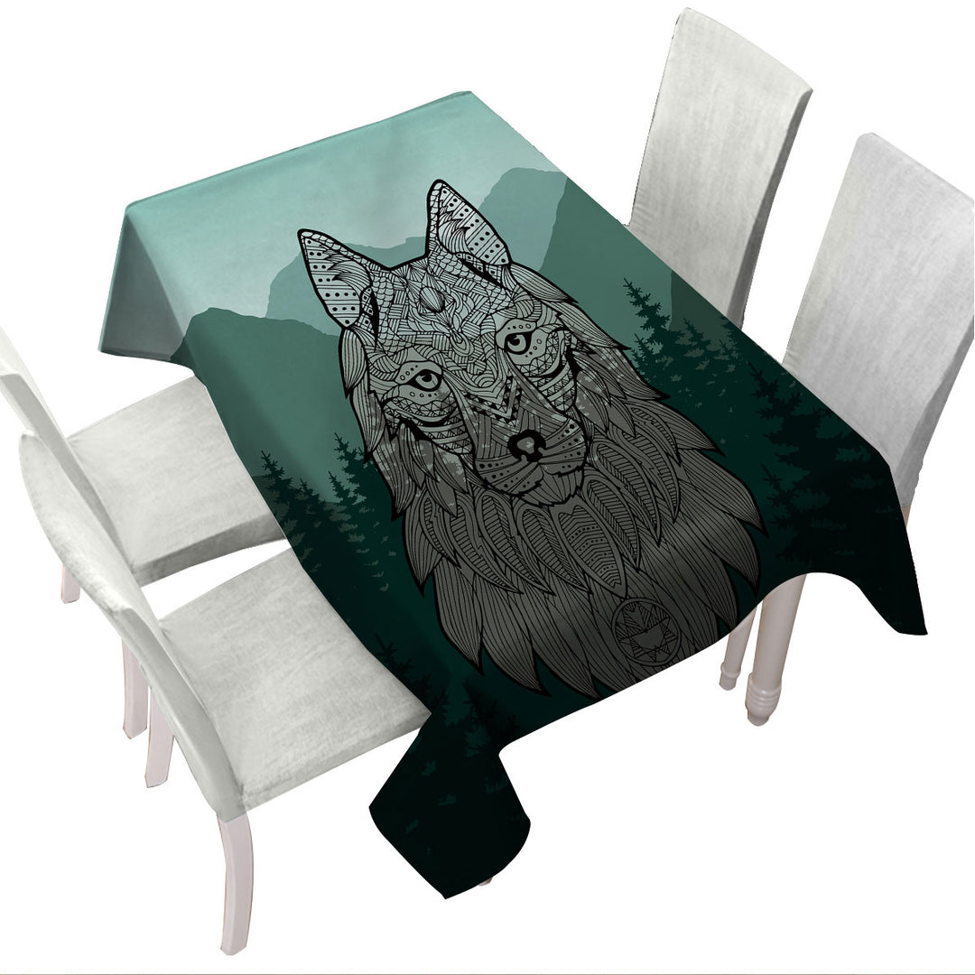 Indian Wolf Tablecloths