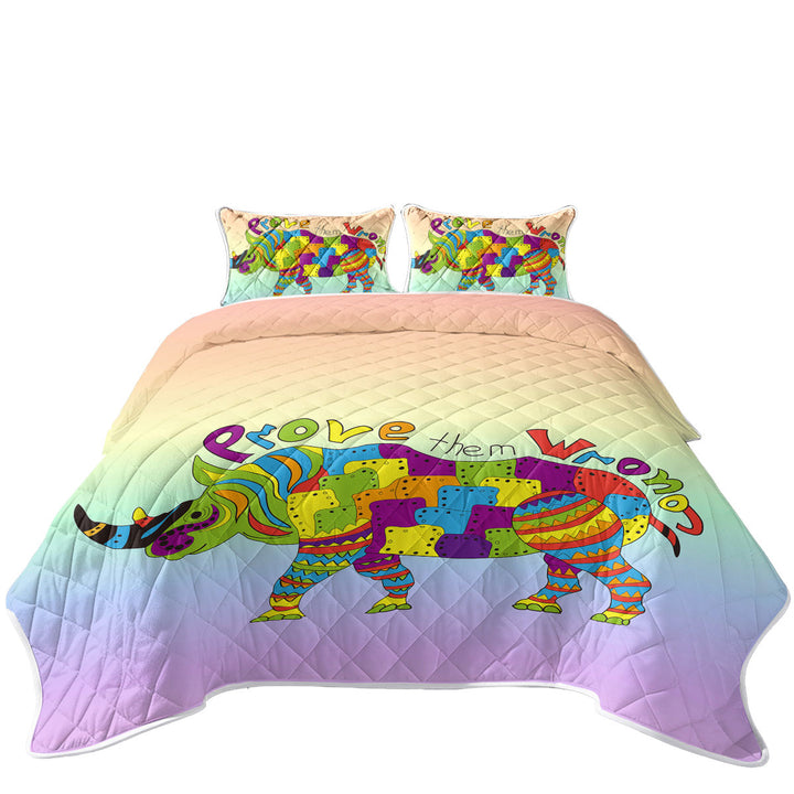 Inspirational Multi Colored Rhino Quilts for Beds