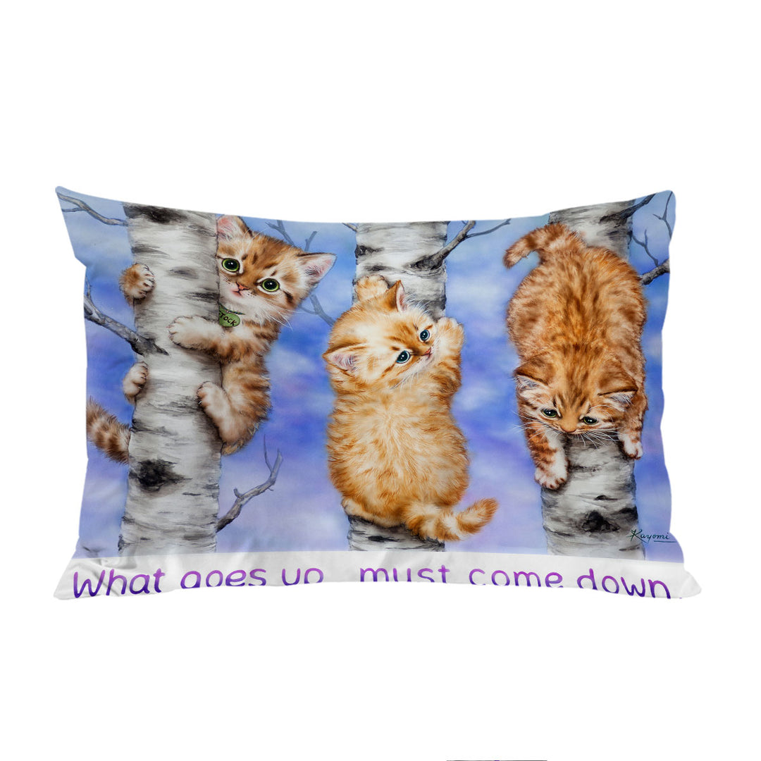 Inspirational Quote Ginger Kittens on Trees Pillowcase