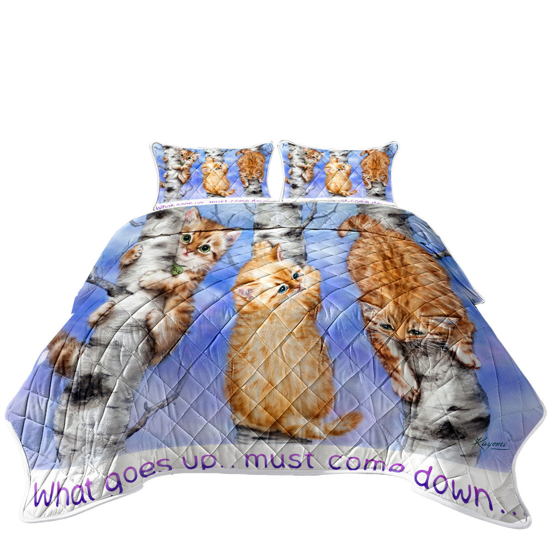 Inspirational Quote Ginger Kittens on Trees Quilts