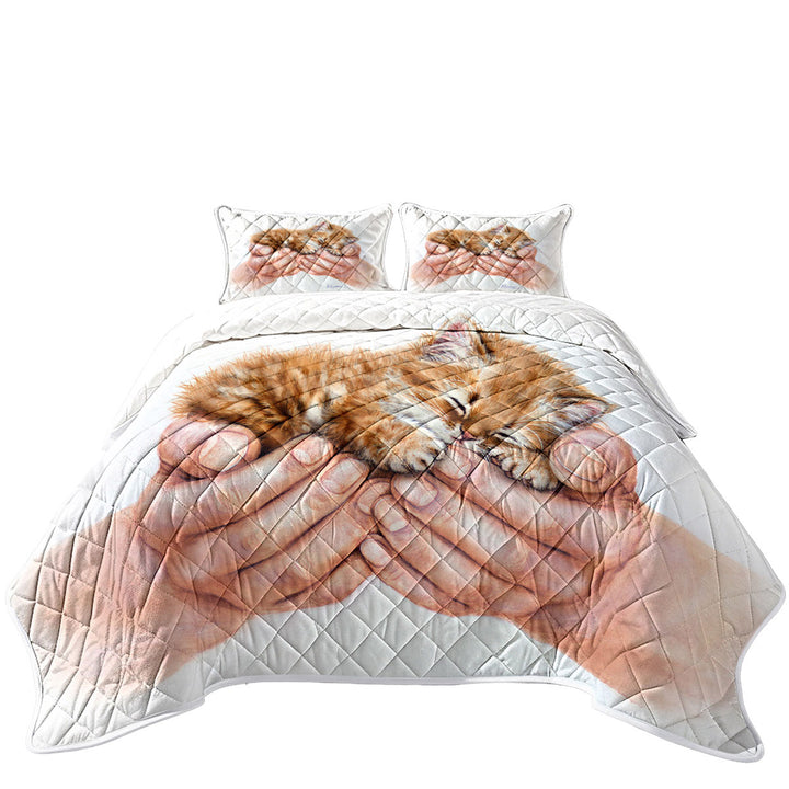 Inspiring Cat Art Drawings Embrace Kitten King Size Bedspreads