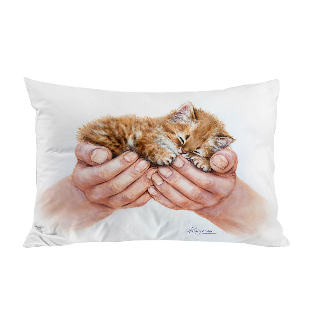 Inspiring Cat Art Drawings Embrace Kitten Pillowcase