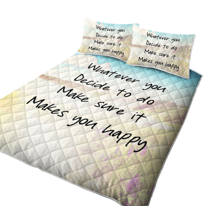 Inspiring Quote over Lake Coverlets
