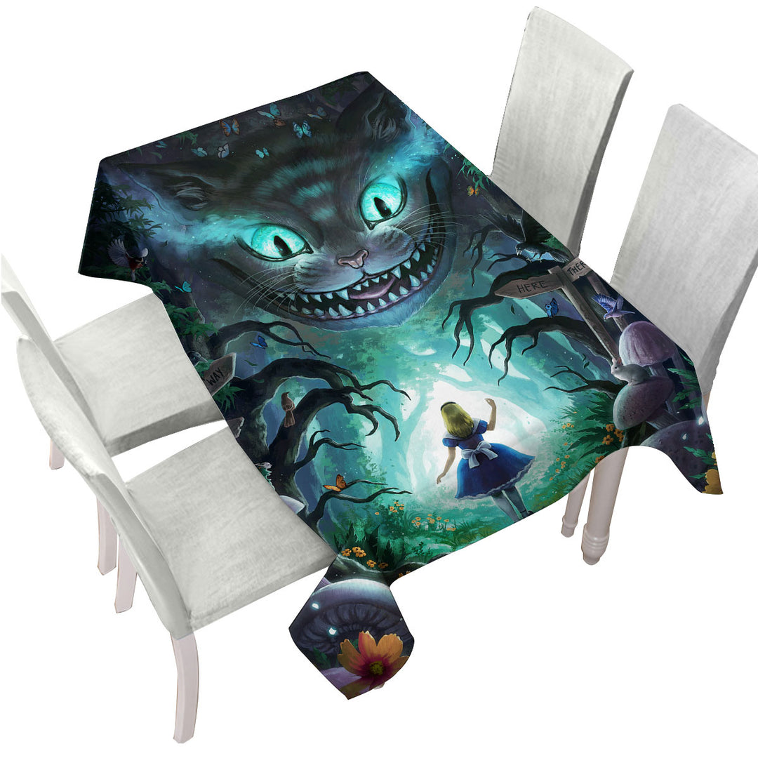 Into Wonderland Alice Scary Forest Tablecloths