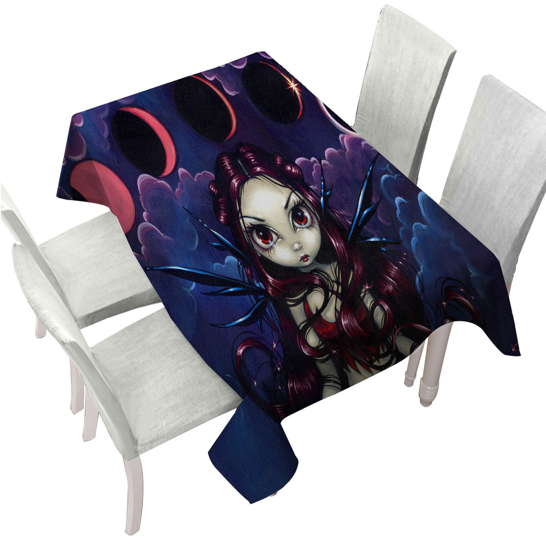Invoking the Eclipse Moon Fairy Printed Tablecloth