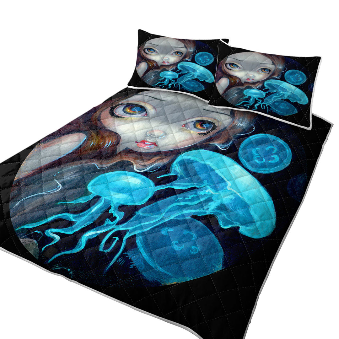 Jellyfish Portal Underwater Fantasy Mermaid Coverlet