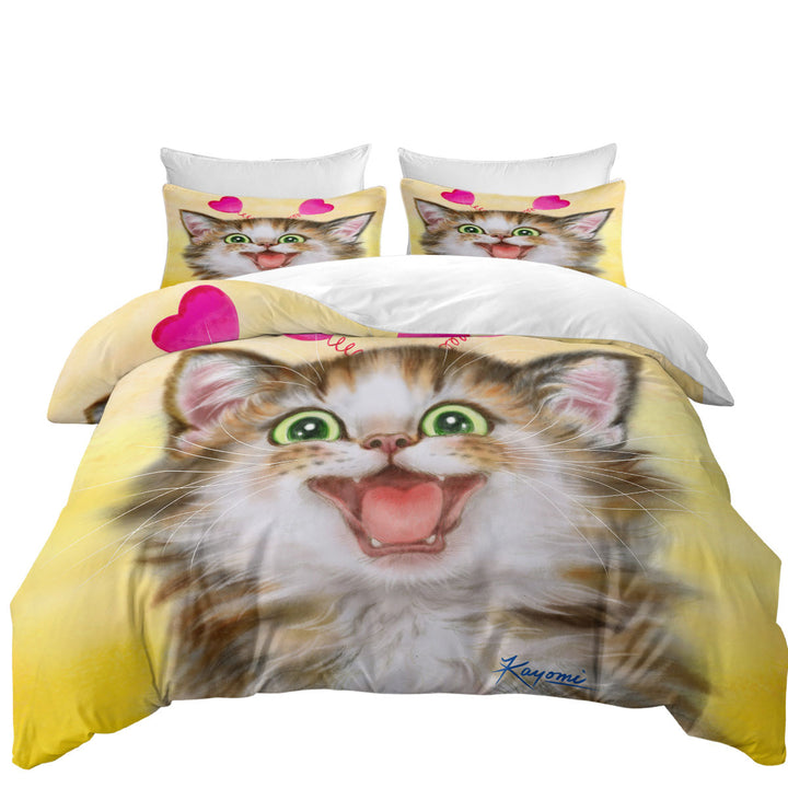 Joyful Kitten Heart Ear Headband for Children Coverlet