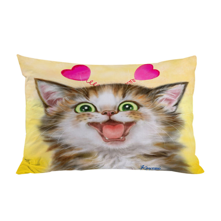 Joyful Kitten Heart Ear Headband for Children Pillow Cases